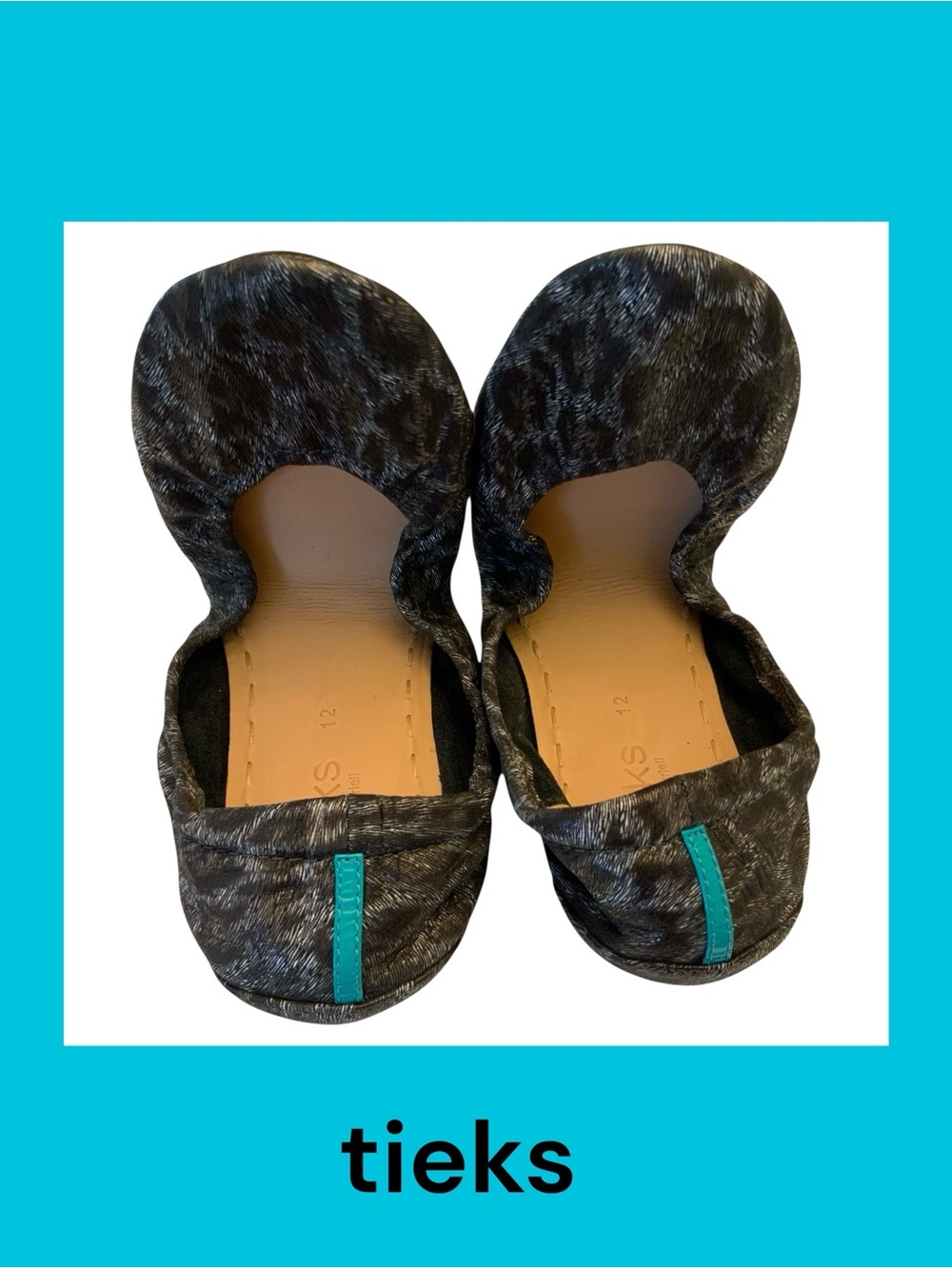 Tieks Black Leopard Limited Edition Flats